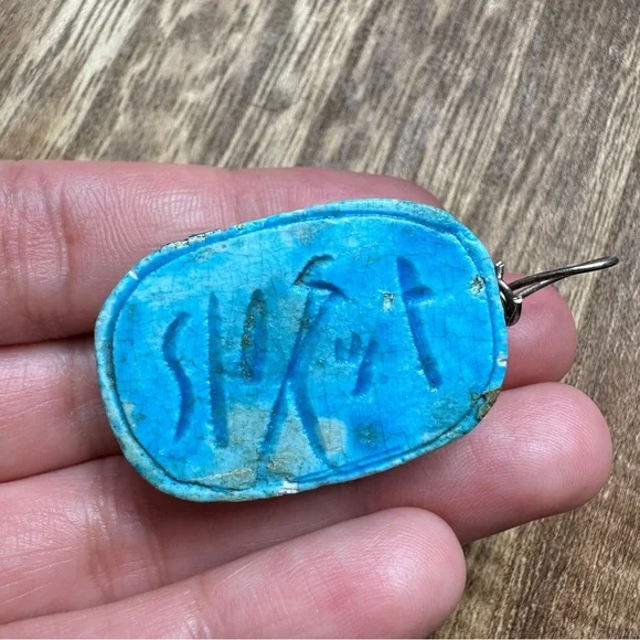 Ancient Egyptian Antique Scarab Wire Pendant for Necklace Amulet Egyptol… - Picture 7 of 8